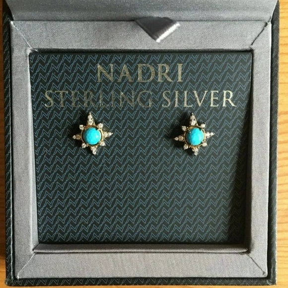 Nadri Jewelry - Nadri Sterling Silver Turquoise Color Earrings